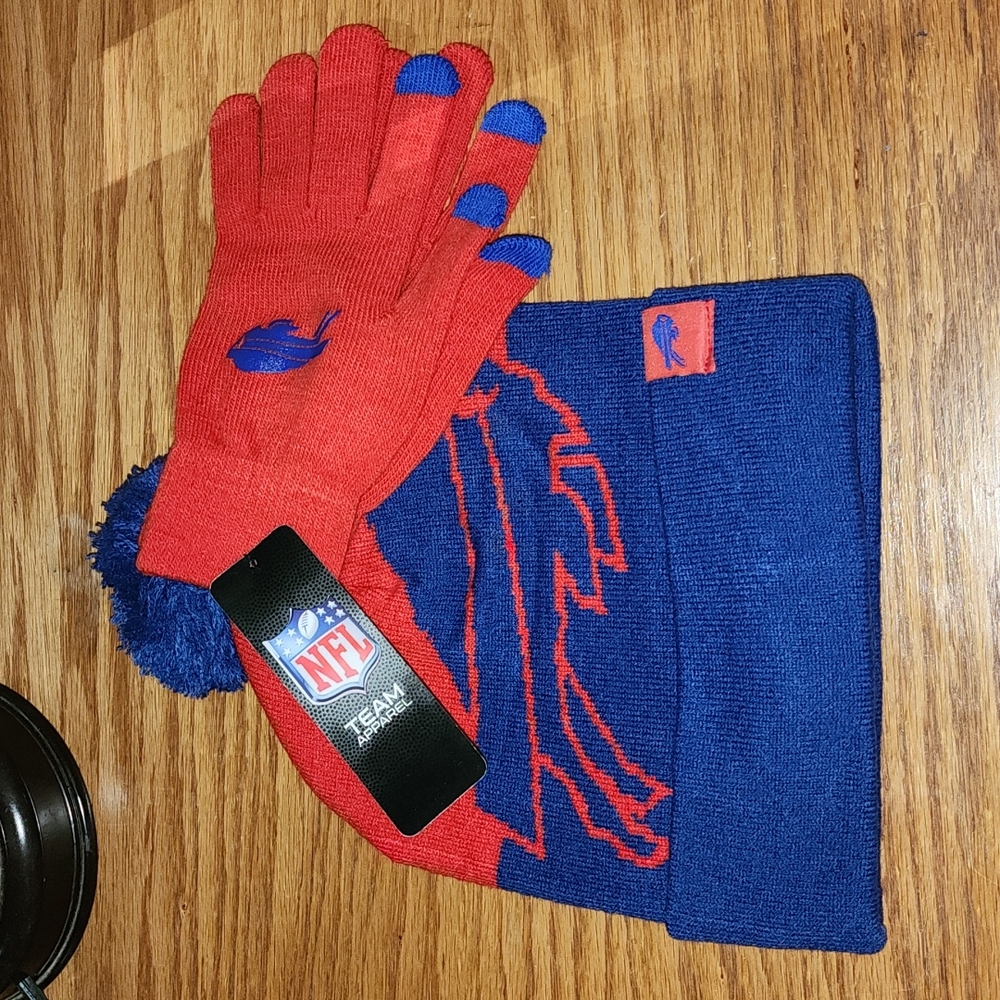 BUFFALO BILLS HAT & GLOVES SET